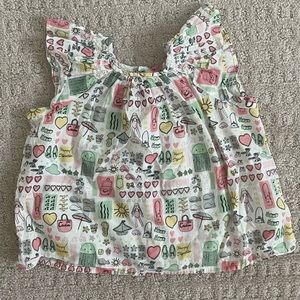 Bonpoint Beach Print Laurie Blouse/Dress